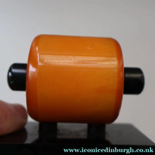 Load image into Gallery viewer, Extremely Rare 1930s Art Deco NO TRUMPS Amber / Butterscotch BAKELITE Marker with Rotating Wheel
