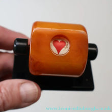 Load image into Gallery viewer, Extremely Rare 1930s Art Deco NO TRUMPS Amber / Butterscotch BAKELITE Marker with Rotating Wheel
