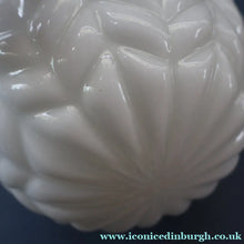 Load image into Gallery viewer, Vintage Opaque White Milk Glass ART DECO Hanging Lampshade with Brass Fittings
