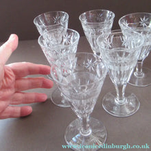 Load image into Gallery viewer, 1930s / 1940s Set of Six Webb Corbett Tall Crystal Engraved Wine Glasses
