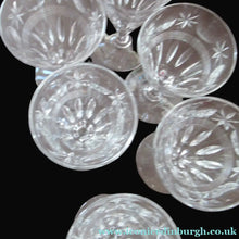 Load image into Gallery viewer, 1930s / 1940s Set of Six Webb Corbett Tall Crystal Engraved Wine Glasses
