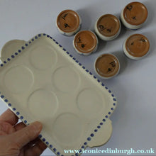 Load image into Gallery viewer, Carter Stabler Adams Red Clay Set of Six Egg Cups on Original Tray 1930s Art Deco
