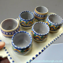 Load image into Gallery viewer, Carter Stabler Adams Red Clay Set of Six Egg Cups on Original Tray 1930s Art Deco

