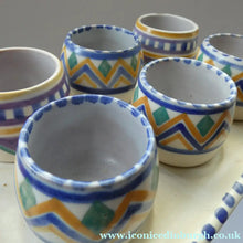 Load image into Gallery viewer, Carter Stabler Adams Red Clay Set of Six Egg Cups on Original Tray 1930s Art Deco
