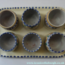 Load image into Gallery viewer, Carter Stabler Adams Red Clay Set of Six Egg Cups on Original Tray 1930s Art Deco
