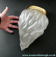 Load image into Gallery viewer, VERY LARGE Vintage 1930s Satin Glass ART DECO Light Shade in the Form of a Flaming Torch.
