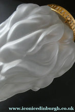 Load image into Gallery viewer, VERY LARGE Vintage 1930s Satin Glass ART DECO Light Shade in the Form of a Flaming Torch.
