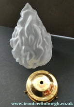 Load image into Gallery viewer, VERY LARGE Vintage 1930s Satin Glass ART DECO Light Shade in the Form of a Flaming Torch.
