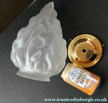 Load image into Gallery viewer, VERY LARGE Vintage 1930s Satin Glass ART DECO Light Shade in the Form of a Flaming Torch.

