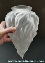 Load image into Gallery viewer, VERY LARGE Vintage 1930s Satin Glass ART DECO Light Shade in the Form of a Flaming Torch.
