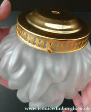 Load image into Gallery viewer, VERY LARGE Vintage 1930s Satin Glass ART DECO Light Shade in the Form of a Flaming Torch.
