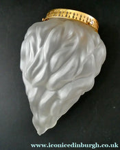 Load image into Gallery viewer, VERY LARGE Vintage 1930s Satin Glass ART DECO Light Shade in the Form of a Flaming Torch.
