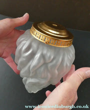Load image into Gallery viewer, VERY LARGE Vintage 1930s Satin Glass ART DECO Light Shade in the Form of a Flaming Torch.
