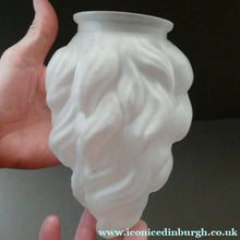 Load image into Gallery viewer, 1930s Satin Glass ART DECO Light Shade in the Form of a Flaming Torch. Height 7 1/2 inches
