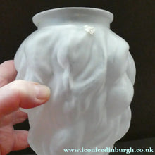 Load image into Gallery viewer, 1930s Satin Glass ART DECO Light Shade in the Form of a Flaming Torch. Height 7 1/2 inches
