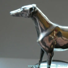 Load image into Gallery viewer,  1930s Art Deco Silver Plate Greyhound Sculpture. Mounted on a Coin or Pin Dish
