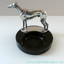 Load image into Gallery viewer,  1930s Art Deco Silver Plate Greyhound Sculpture. Mounted on a Coin or Pin Dish
