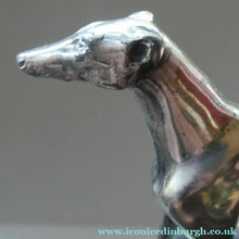 Load image into Gallery viewer,  1930s Art Deco Silver Plate Greyhound Sculpture. Mounted on a Coin or Pin Dish
