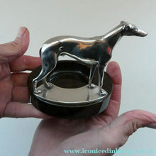 Load image into Gallery viewer,  1930s Art Deco Silver Plate Greyhound Sculpture. Mounted on a Coin or Pin Dish
