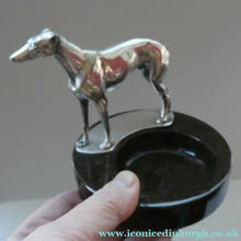 Load image into Gallery viewer,  1930s Art Deco Silver Plate Greyhound Sculpture. Mounted on a Coin or Pin Dish
