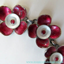 Load image into Gallery viewer,  Silver and Dark Pink Enamel Braceklet by Bernard Instone
