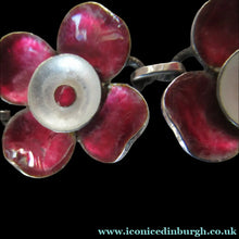 Load image into Gallery viewer,  Silver and Dark Pink Enamel Braceklet by Bernard Instone
