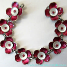 Load image into Gallery viewer,  Silver and Dark Pink Enamel Braceklet by Bernard Instone
