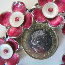 Load image into Gallery viewer,  Silver and Dark Pink Enamel Braceklet by Bernard Instone
