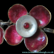 Load image into Gallery viewer,  Silver and Dark Pink Enamel Braceklet by Bernard Instone
