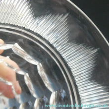 Load image into Gallery viewer, 1930s ART DECO Stuart Crystal FIVE Wine Glasses. With Cut Oval Facets and Engraved Fan Fringe Pattern. Height 4 1/2 inches
