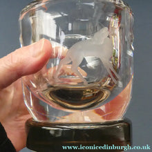 Load image into Gallery viewer, Art Deco 1930s Swedish Glass. Orrefors Squat Vase by Vicke Linstrand Decorated with Engraved Deer
