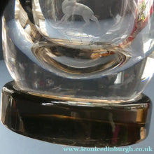 Load image into Gallery viewer, Art Deco 1930s Swedish Glass. Orrefors Squat Vase by Vicke Linstrand Decorated with Engraved Deer
