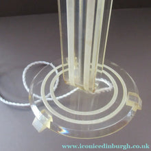 Load image into Gallery viewer, 1930s Art Deco Table Lamp Geometric Clear Perspex with Glass Globe Shade
