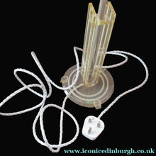 Load image into Gallery viewer, 1930s Art Deco Table Lamp Geometric Clear Perspex with Glass Globe Shade
