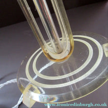 Load image into Gallery viewer, 1930s Art Deco Table Lamp Geometric Clear Perspex with Glass Globe Shade
