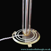 Load image into Gallery viewer, 1930s Art Deco Table Lamp Geometric Clear Perspex with Glass Globe Shade
