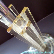 Load image into Gallery viewer, 1930s Art Deco Table Lamp Geometric Clear Perspex with Glass Globe Shade
