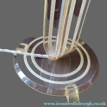 Load image into Gallery viewer, 1930s Art Deco Table Lamp Geometric Clear Perspex with Glass Globe Shade
