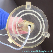 Load image into Gallery viewer, 1930s Art Deco Table Lamp Geometric Clear Perspex with Glass Globe Shade
