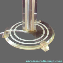 Load image into Gallery viewer, 1930s Art Deco Table Lamp Geometric Clear Perspex with Glass Globe Shade
