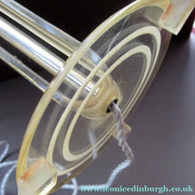 Load image into Gallery viewer, 1930s Art Deco Table Lamp Geometric Clear Perspex with Glass Globe Shade

