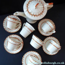 Load image into Gallery viewer, 1930s ART DECO Teaset by Myott Pottery. Hand Painted with Pretty Abstract Pattern
