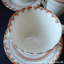 Load image into Gallery viewer, 1930s ART DECO Teaset by Myott Pottery. Hand Painted with Pretty Abstract Pattern
