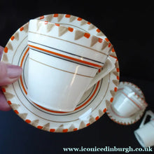 Load image into Gallery viewer, 1930s ART DECO Teaset by Myott Pottery. Hand Painted with Pretty Abstract Pattern
