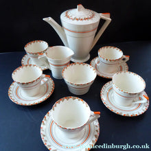Load image into Gallery viewer, 1930s ART DECO Teaset by Myott Pottery. Hand Painted with Pretty Abstract Pattern
