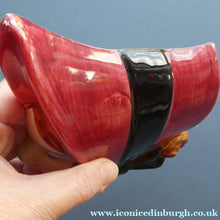 Load image into Gallery viewer, 1930s ART DECO Wall Mask by Cope &amp; Co. Girl with Dark Pink Bonnet and Black Ribbon
