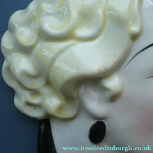 Load image into Gallery viewer, 1930s ART DECO Wall Mask by Cope &amp; Co. Art Deco Lady with Blonde Hair and Large Drop Earring
