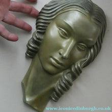 Load image into Gallery viewer, Art Deco 1930s Wall Mask by G. Leonardi. Hollywood Glamour. Original Metallic Paintwork

