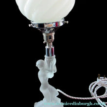 Load image into Gallery viewer, 1930s Walther &amp; Sohne German Art Deco Frosted Glass Nude Table Lamp
