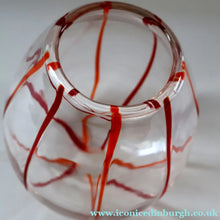 Load image into Gallery viewer, Rare 1930s Art Nouveau Art Glass Vase with Applied Red Trails (Attributed to Pallme Konig &amp; Hagel, Austria)
